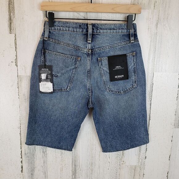 Hudson Freya Denim Biker Shorts Sz 24 - Picture 5 of 10